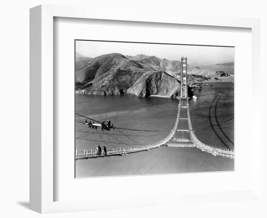 Workers Complete the Catwalks for the Golden Gate Bridge-null-Framed Photographic Print