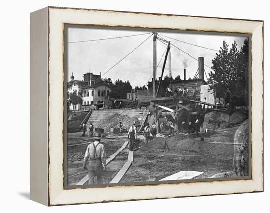 Workers Constructing the Library of Congress-null-Framed Premier Image Canvas