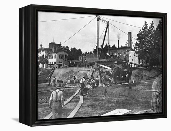 Workers Constructing the Library of Congress-null-Framed Premier Image Canvas