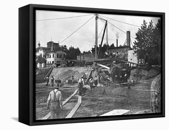 Workers Constructing the Library of Congress-null-Framed Premier Image Canvas