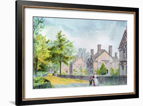 Workers' Cottages at Bournville, Birmingham, 1892-null-Framed Giclee Print