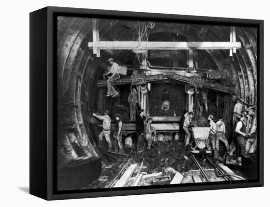 Workers Excavating Great Northern and City Tube Railway-null-Framed Premier Image Canvas
