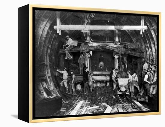 Workers Excavating Great Northern and City Tube Railway-null-Framed Premier Image Canvas