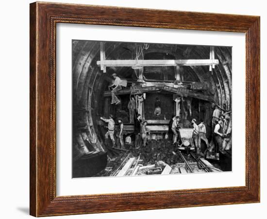 Workers Excavating Great Northern and City Tube Railway-null-Framed Photographic Print