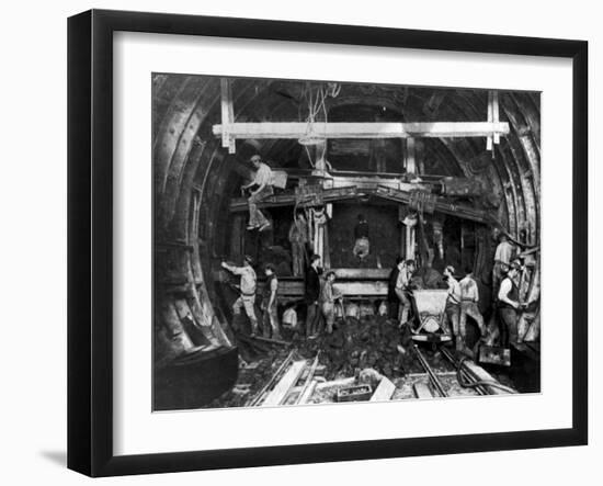 Workers Excavating Great Northern and City Tube Railway-null-Framed Photographic Print