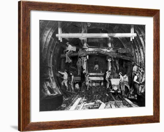 Workers Excavating Great Northern and City Tube Railway-null-Framed Photographic Print