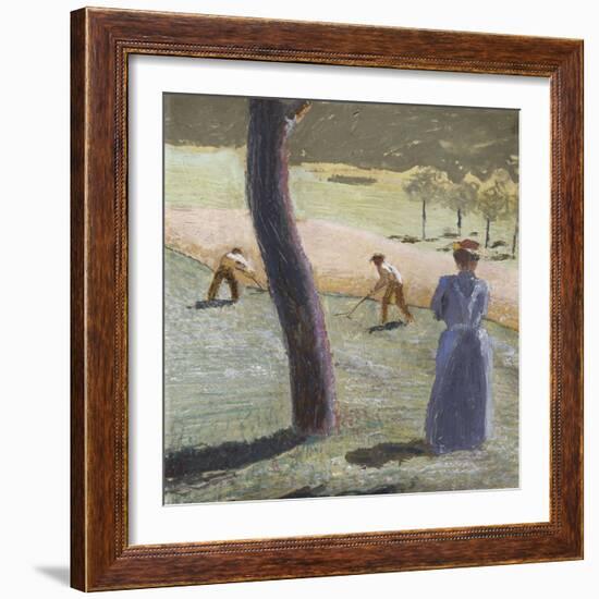 Workers in a Field at Kandern; Arbeiter Auf Dem Feld Bei Kandern, 1907-August Macke-Framed Giclee Print