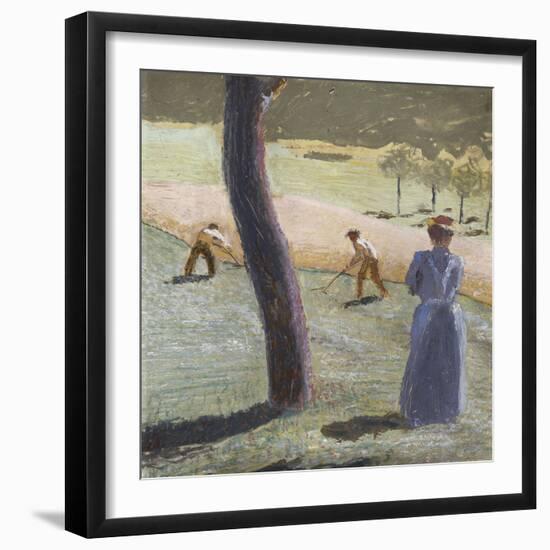 Workers in a Field at Kandern; Arbeiter Auf Dem Feld Bei Kandern, 1907-August Macke-Framed Giclee Print