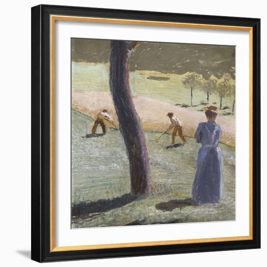 Workers in a Field at Kandern; Arbeiter Auf Dem Feld Bei Kandern, 1907-August Macke-Framed Giclee Print