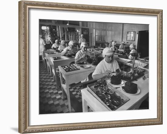 Workers in Astrakhan Factory Canning and Weighing Caviar-Carl Mydans-Framed Photographic Print