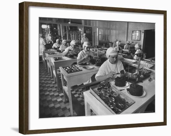 Workers in Astrakhan Factory Canning and Weighing Caviar-Carl Mydans-Framed Photographic Print