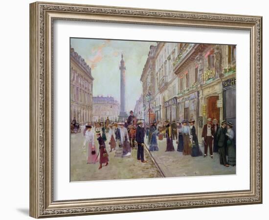 Workers Leaving the Maison Paquin, in the Rue de La Paix, circa 1900-Jean Béraud-Framed Giclee Print