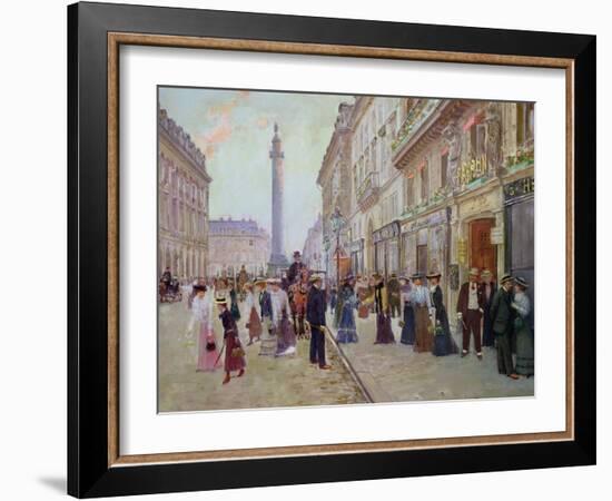 Workers Leaving the Maison Paquin, in the Rue de La Paix, circa 1900-Jean Béraud-Framed Giclee Print