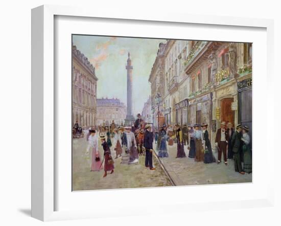 Workers Leaving the Maison Paquin, in the Rue de La Paix, circa 1900-Jean Béraud-Framed Giclee Print