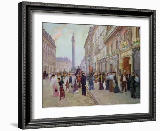 Workers Leaving the Maison Paquin, in the Rue de La Paix, circa 1900-Jean Béraud-Framed Giclee Print