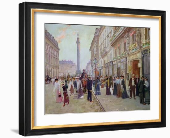 Workers Leaving the Maison Paquin, in the Rue de La Paix, circa 1900-Jean Béraud-Framed Giclee Print