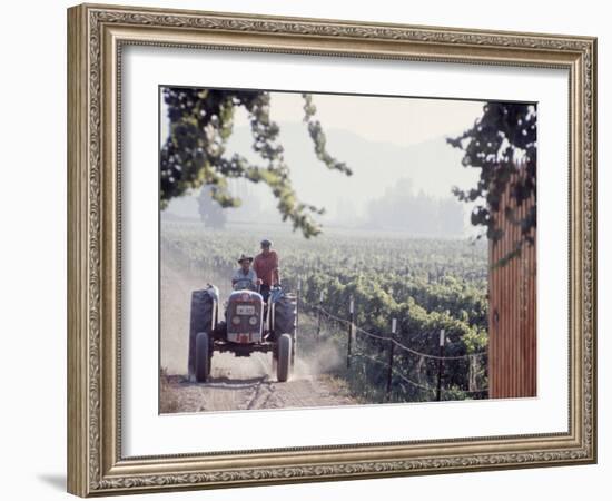 Workers on a Tractor at the Conchay Toro Vineyards, Chile-Bill Ray-Framed Photographic Print