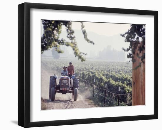 Workers on a Tractor at the Conchay Toro Vineyards, Chile-Bill Ray-Framed Photographic Print