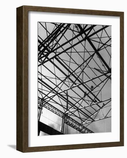 Workers on Roof Girders During the Construction of New Carnegie-Illinois Steel Plant-Margaret Bourke-White-Framed Photographic Print