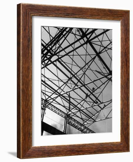 Workers on Roof Girders During the Construction of New Carnegie-Illinois Steel Plant-Margaret Bourke-White-Framed Photographic Print