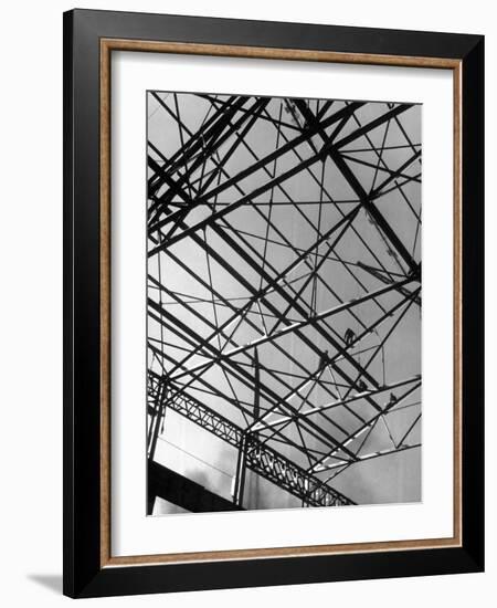 Workers on Roof Girders During the Construction of New Carnegie-Illinois Steel Plant-Margaret Bourke-White-Framed Photographic Print