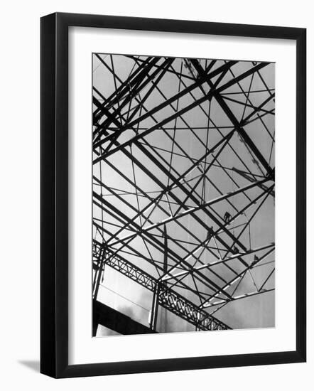 Workers on Roof Girders During the Construction of New Carnegie-Illinois Steel Plant-Margaret Bourke-White-Framed Photographic Print