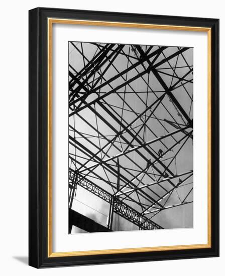 Workers on Roof Girders During the Construction of New Carnegie-Illinois Steel Plant-Margaret Bourke-White-Framed Photographic Print