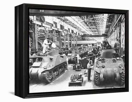 Workers on the Assembly Line at the Chrysler Tank Arsenal-null-Framed Premier Image Canvas