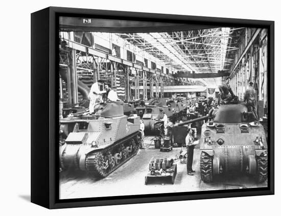 Workers on the Assembly Line at the Chrysler Tank Arsenal-null-Framed Premier Image Canvas