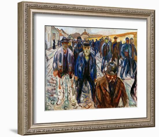 Workers on the Way Home-Edvard Munch-Framed Giclee Print