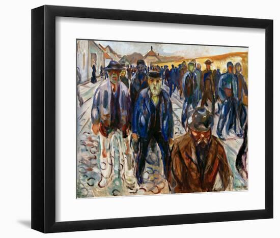 Workers on the Way Home-Edvard Munch-Framed Giclee Print