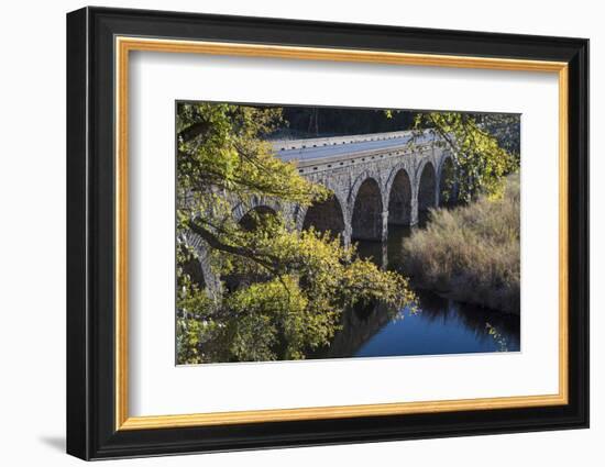 Workers Progress Administration masonry bridge over Brazos River, Texas Highway 16-Larry Ditto-Framed Photographic Print