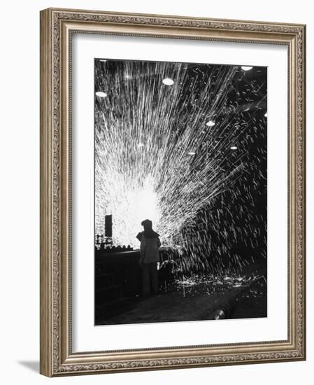 Workers Seeing Results from Flash Welding-null-Framed Photographic Print