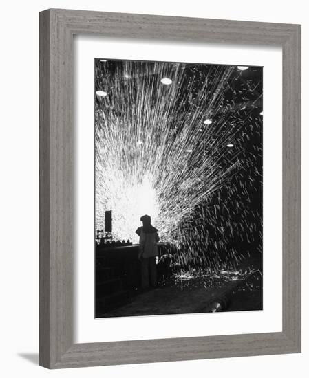 Workers Seeing Results from Flash Welding-null-Framed Photographic Print