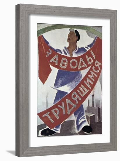 Workers to the Factories, 1920-null-Framed Giclee Print