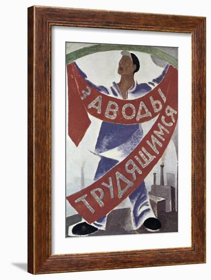 Workers to the Factories, 1920-null-Framed Giclee Print