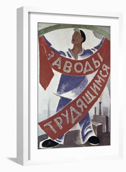 Workers to the Factories, 1920-null-Framed Giclee Print