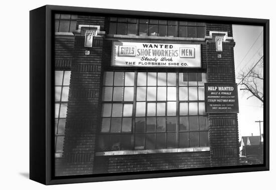 Workers Wanted Sign in Post World War II Chicago, Ca. 1946.-Kirn Vintage Stock-Framed Premier Image Canvas