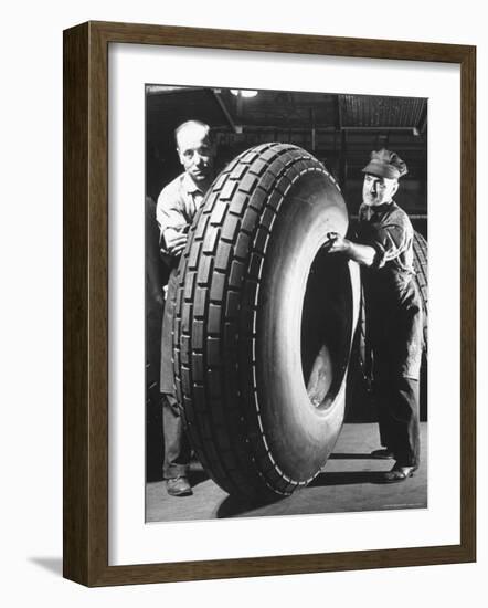 Workers with Truck Tires at Us Rubber Plant-Andreas Feininger-Framed Photographic Print