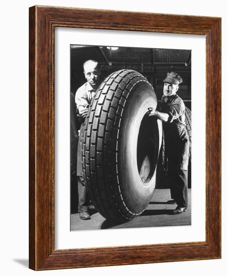 Workers with Truck Tires at Us Rubber Plant-Andreas Feininger-Framed Photographic Print