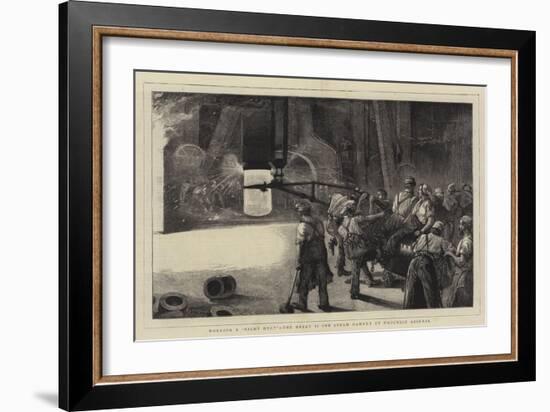 Working a Night Heat, the Great 35-Ton Steam Hammer at Woolwich Arsenal-William Bazett Murray-Framed Giclee Print