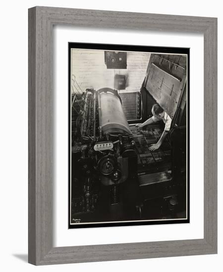 Working at a Meihle Press at Unz and Co., 24 Beaver Street, New York, 1932-Byron Company-Framed Giclee Print