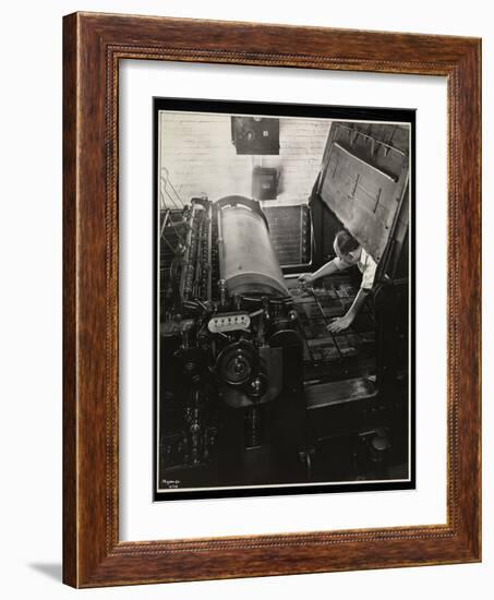 Working at a Meihle Press at Unz and Co., 24 Beaver Street, New York, 1932-Byron Company-Framed Giclee Print