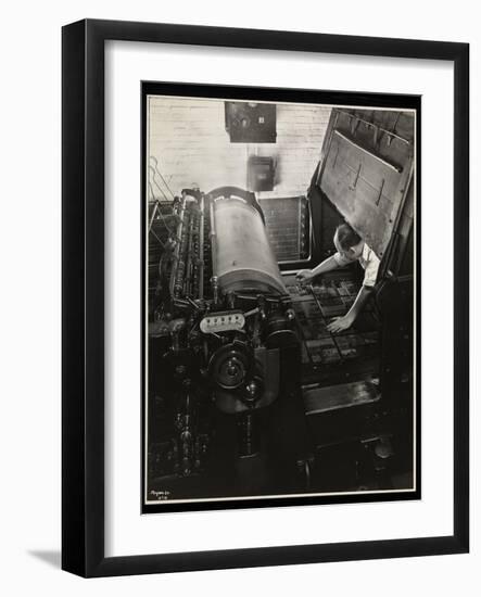 Working at a Meihle Press at Unz and Co., 24 Beaver Street, New York, 1932-Byron Company-Framed Giclee Print