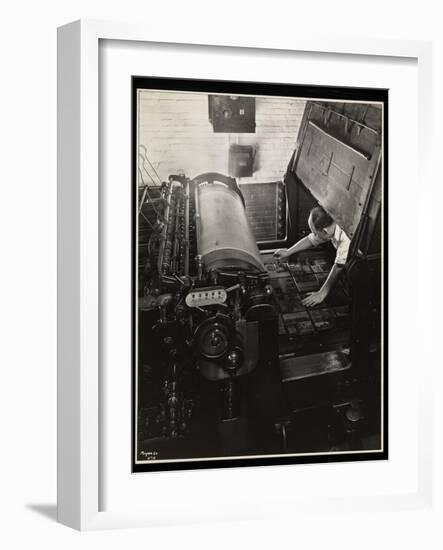 Working at a Meihle Press at Unz and Co., 24 Beaver Street, New York, 1932-Byron Company-Framed Giclee Print