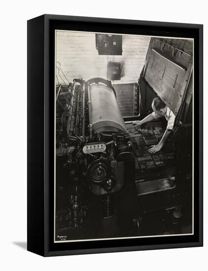 Working at a Meihle Press at Unz and Co., 24 Beaver Street, New York, 1932-Byron Company-Framed Premier Image Canvas