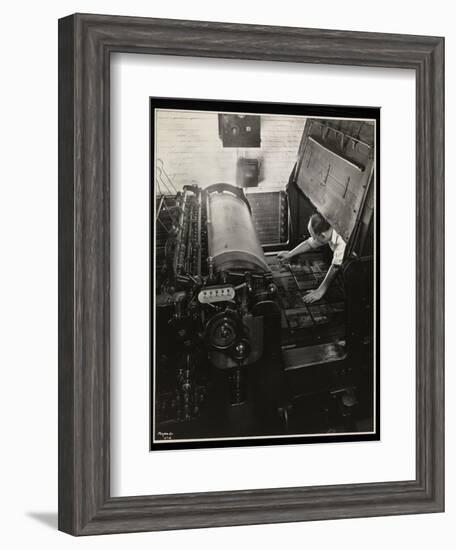 Working at a Meihle Press at Unz and Co., 24 Beaver Street, New York, 1932-Byron Company-Framed Giclee Print