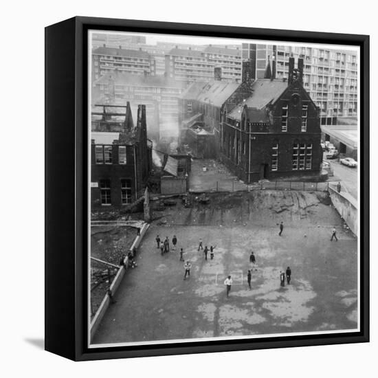 Working Class Children in Sheffield, South Yorkshire, Playing Out of Doors-Henry Grant-Framed Premier Image Canvas