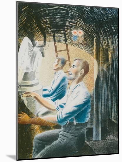 Working Controls While Submerged, 1941-Eric Ravilious-Mounted Giclee Print