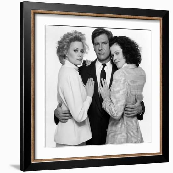 Working Girl by MikeNichols with Harrison Ford, Melanie Griffith and Sigourney Weaver, 1988 (b/w ph-null-Framed Photo